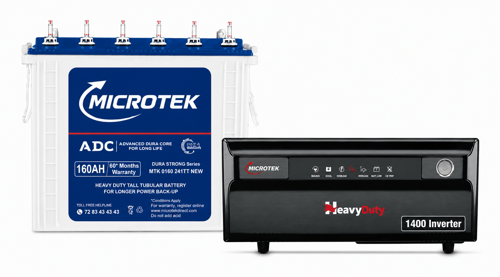 Microtek - M1600003624TT - 60 month with Exchange - Heavy duty 1400 Inverter